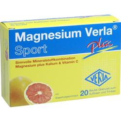 Gelbe Packung von Magnesium Sport Plus mit Grapefruitgeschmack für Sportler.